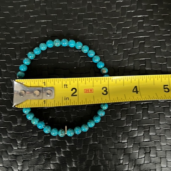 Set of three blue turquoise bangle bracelets. Slip on no stretch - Picture 4 of 4